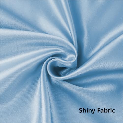 Dusty Blue Chair Sashes Bows 50 Pack Satin Chair Ties Ribbons for Wedding Party Ceremony Event Chairs Decor - Image 6