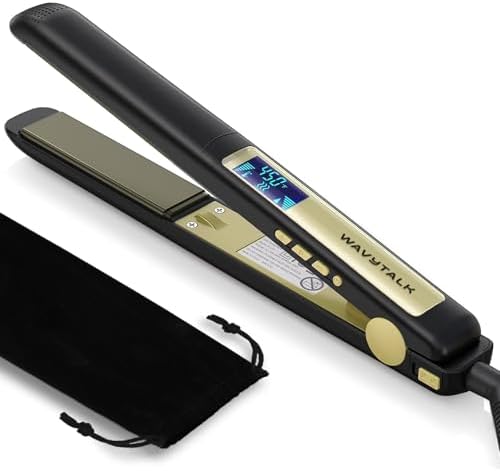 Wavytalk Hair Straightener, 100% Pure Titanium Flat Iron Hair Straightener Dual Voltage Creates Silky Hair Instantly, 1 Inch Flat Iron 170℉-450℉ by wavytalk-HairTalks