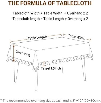 Deep Dream Tablecloths, Embroidered Waterproof Table Cloth Cotton Linen Wrinkle Free Anti-Fading Table Cover Decoration for Kitchen Dinning Party Christmas, 55 x 86 Inch - Light Brown - Image 6