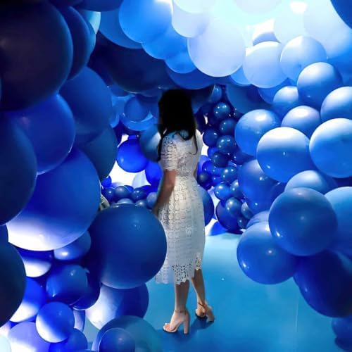 PartyWoo Pearl Blue Balloons 140pcs Sky Blue Balloons Different Sizes - Image 6