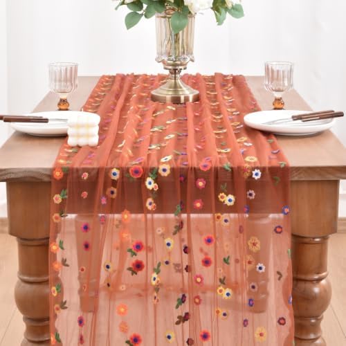 3 Pack Flower Table Runner Floral Daisy Fall Wedding Birthday Party Decor - Image 2