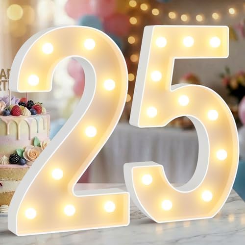 12.6 Inch Marquee Light Up Numbers 25 for Party Decorations by NANXU
