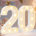 Pooqla 20th Birthday Decorations for Her Him, Light Up Number 20 for Party Table Decorations, 20th Birthday Gift for Women Men, Backdrop Wall Decor for 20th Wedding Anniversary Decoration by Pooqla