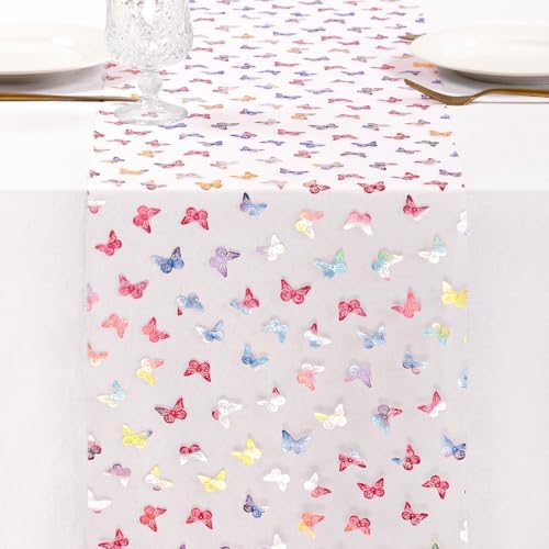 Butterfly Spring Table Runner Gauze Easter Seasonal Party Table Decoration by Socomi