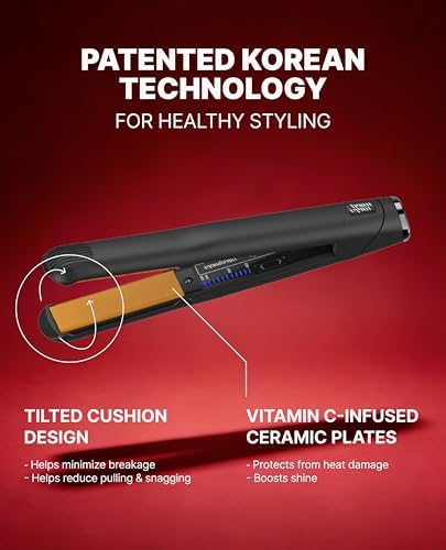 GLAMPALM Classic 1" | Ceramic Flat Iron Infused with Vita-C, Korean No.1 Hair straighteners for Women, Dual Voltage, Silk Press, Hair Styling Irons | GP201 - Image 4