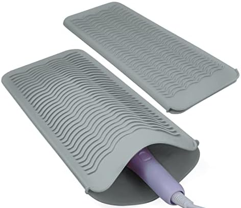 Silicone Heat Resistant Mat Pouch for Hair Straightener,Curling Iron, Grey by Fouews