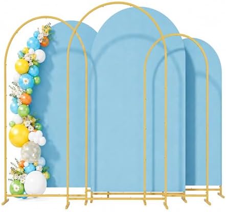 3 Pack Arch Backdrop Stand (4FT/5FT/6FT), Metal Arch Frame Stand with Cover by Bbteroiu