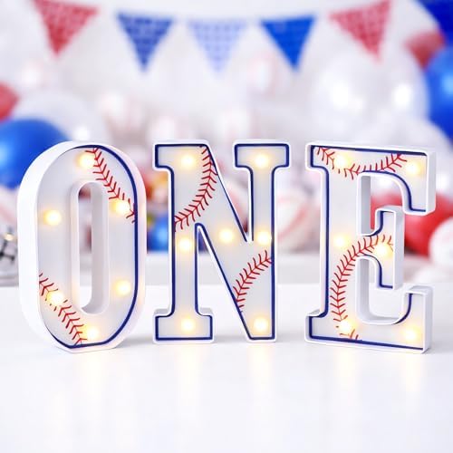 Rookie Year 1st Birthday Baseball ONE Letters Light 8.07 Inch - Image 5
