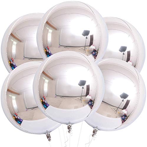 KatchOn Silver Balloons - 22 Inch, Pack of 6, Silver Foil Balloons by KatchOn