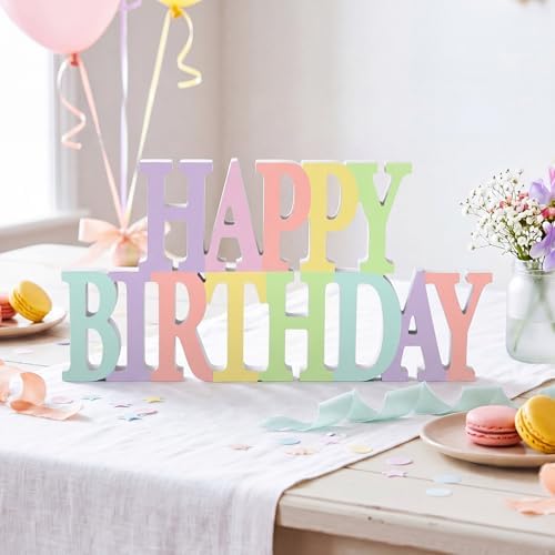 Novabright Happy Birthday Sign, Pastel, No Glitter by Unknown