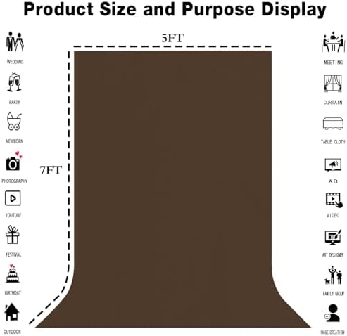 Brown Photography Backdrop for Photoshoot, Fabric 5x7ft - Image 3