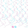 BEISHIDA 24Pcs Matte Pink Blue Hanging Swirls Gender Reveal Decor by Beishida