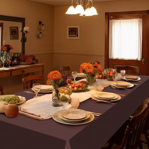 16 Pack Brown Plastic Tablecloth for Rectangle Tables, Premium Decorative Brown Disposable Table Cloths for Parties, Bulk Rectangle Party Table Cover for Birthday, Wedding, Anniversary, 54 x 108 Inch - Image 5
