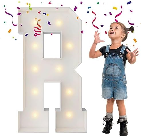 3FT Marquee Letters, Large Light Up Letters R for Prom Party Decor by MerryMosaics