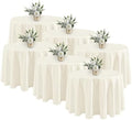 Fitable 6 Pack Ivory Round Tablecloths 108 Inch for 36"-84" Tables by Fitable