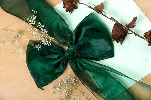 Pack of 125 Organza Chair Sashes for Wedding & Event Décor – Hunter Green - Image 5