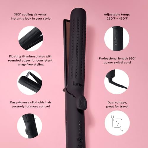 L’Ange Hair Le Duo Grande 360° Airflow Styler | Curl & Straighten with One Tool | 5.3" Snag-Free Titanium Plates | Cooling Air Vents to Set Curls | Adjustable Temp & Auto Shut-Off | Black - Image 3