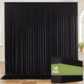 50ft x 8ft Wrinkle Free Black Backdrop Curtains for Parties, 10 Panels 5ftx8ft Polyester Photo Backdrop Drapes for Weddings Birthday Photography Background Curtains by ENJOYYOURPARTY