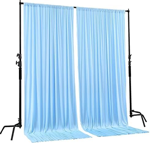 AK TRADING CO. 10 feet x 10 feet Polyester Backdrop Drapes Curtains Panels with Rod Pockets - Wedding Ceremony Party Home Window Decorations - Light Blue (DRAPE-5X10-LTBLUE) - Image 2
