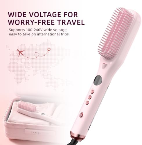 Steam Hair Straightener Brush, Straightening Brush for Curly Hair, Fast Salon Results with Less Damage, Anti-Frizz and Hair Nourishment - Image 5