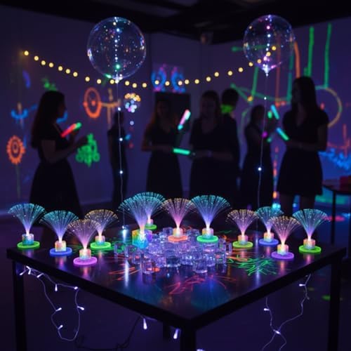 Amylove 16 Pcs Mini Fiber Optic Lamp Glow Party Favors, Clear, 6 Inch - Image 3