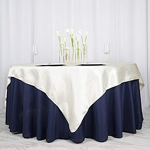 Balsa Circle 10 pcs 72x72 inch Ivory Square Tablecloth Satin Fabric Overlays Linens | Table Cloths Cover for Wedding Party Banquet Reception Events Decoration Kitchen Dining Events Kitchen Dining - Image 6