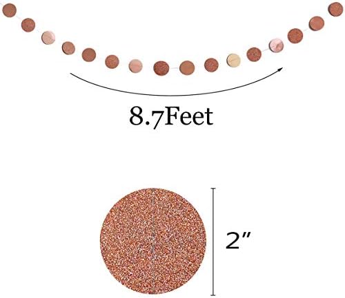 TTSAM 6 Pcs Rose Gold Paper Circle Dots Garland, 52 Feet, Perfect for Birthday, Bachelorette, Engagement, Wedding Parties, Reusable, Pre-strung - Image 6