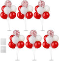 Voircoloria Balloon Stand Kit for Table Party Decor, 6 Sets, Red and White by Voircoloria