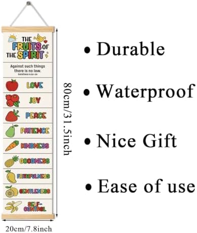 The Fruits of the Spirit Banner, Church Banner, Christian Rustic Hanging Door Flag, Farmhouse Decorations Outdoor Indoor, Church Activity Decor, Bible Lesson, Scripture and Words Decorations - Image 3