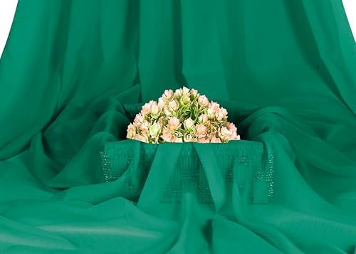 85 Yard Chiffon Fabrics, 44" Wide, Lightweight, Sheer – Emerald Green - Image 2