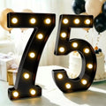 Pooqla 75th Birthday Decorations for Men, Large Black Light Up Numbers by Pooqla