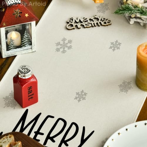 Artoid Mode Grey Red Xmas Trees Table Runner Home Party Decor 13x72 Inch - Image 3