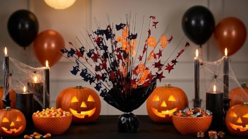 4 Pack Black Orange Halloween Star Spray Centerpiece Table Decor - Image 5