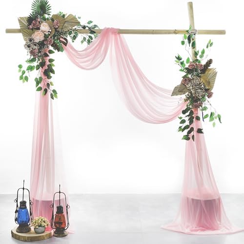 Pack of 2 Wedding Arch Drape Panel Fabric 30" x 100ft - Blush Pink - Image 2