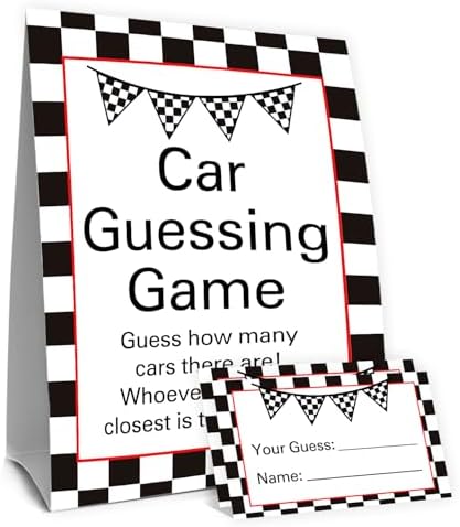 Race Car Birthday Party Decoration,Birthday Party Activities 50 Cards and Sign by Unknown