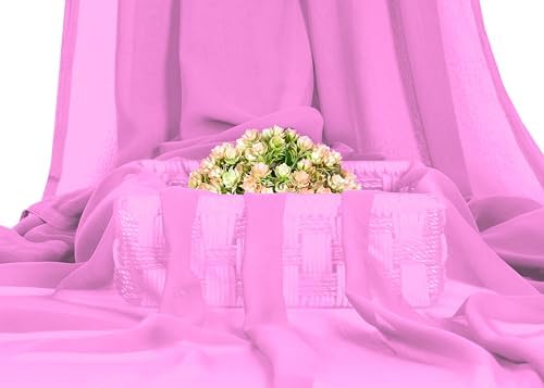 20 Yard Chiffon Fabrics, 44" Wide, Lightweight, Sheer – Bubblegum Pink - Image 2