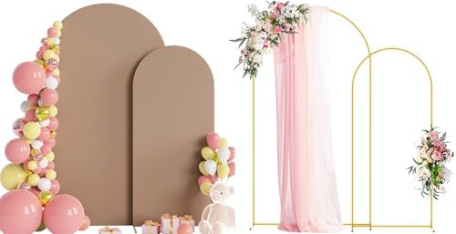 Wokceer Arch Backdrop Stand and Cover Set of 2, 7.2FT,6FT Arch with Cover by Wokceer