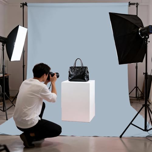 Dusty Blue Photography Backdrop for Photoshoot, Fabric 10x10ft - Image 4