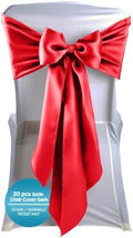 Leading Linens 20 pcs Red 108"x8" Satin Bow Sash Chair Cover Decoration by LeadingLinens