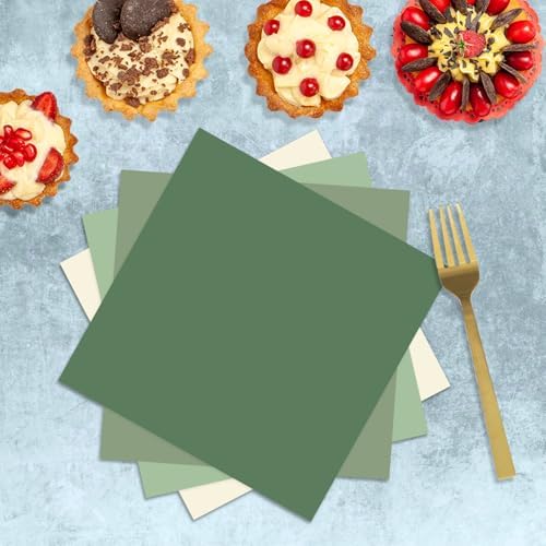 Oigco 60 PCS Sage Green Paper Plates, Sage Green Birthday Decorations, Gradient Plates and Napkins for Birthday Wedding Bridal Baby Shower Party Supplies - Image 5