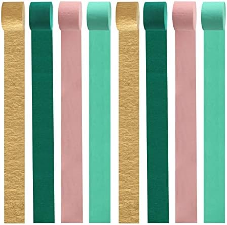 Sage-Green Pink-Gold Crepe Paper Streamers - 8 Rolls Green Party Decorations Streamer Birthday Rustic Wedding Bridal-Shower Bachelorette Engagement Paper Flowers Valentines Mothers Day Decor Panduola - Image 7