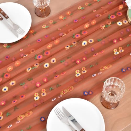 3 Pack Flower Table Runner Floral Daisy Fall Wedding Birthday Party Decor - Image 4