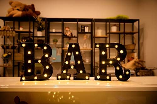 Foaky Black LED Marquee Number Lights Sign Light Up Marquee Number Lights Sign for Night Light Wedding Birthday Party Battery Powered Christmas Lamp Home Bar Decoration - Image 4