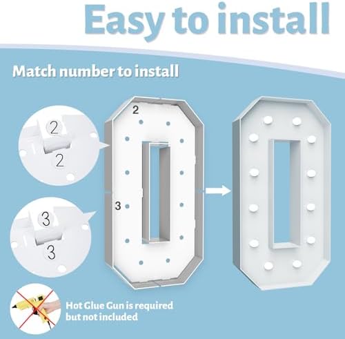 4FT Marquee Light Up Number 0, Foam Board & Water Bag, 12 Bulbs for Party - Image 4