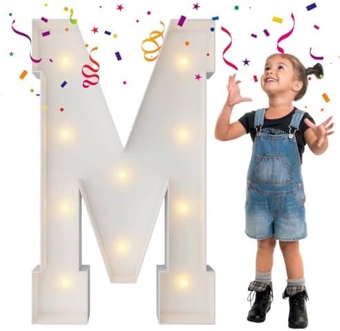 3FT Marquee Letters, Large Light Up Letters M for Marry Me Party Decor by MerryMosaics