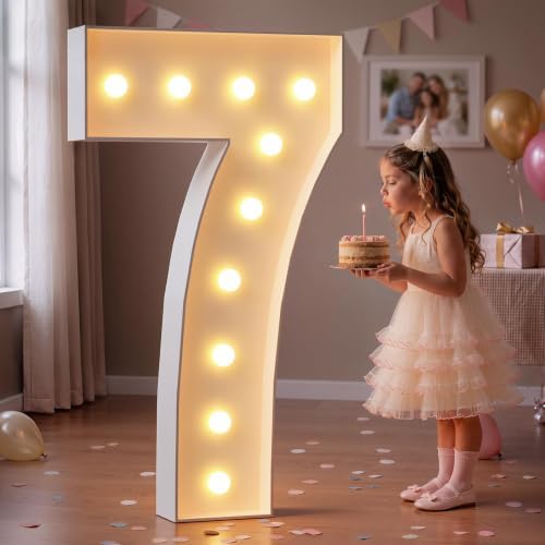 imprsv Large Marquee Numbers, 3FT Light Up Numbers 7 for Party Decor by Letsmakeitimpressive