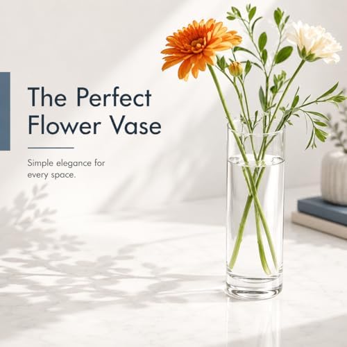 KRNDUMA 15pcs Glass Vase Cylinder Vases for Centerpieces 4,6,7.5,8,10 Inch Tall Small Flower Glass Vases Home Decor Centerpiece Table Clear Flower Vase Decorations for Wedding＆Holiday - Image 2