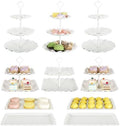 Biodegradable Cupcake Stand Holder, Dessert Table Display Set, Treat Table Candy Cake Desert Tiered Tray, 3 Tier Serving Trays for Tea Party, Wedding Baby Shower Bridal Shower Decorations（10 PCS ） by PCFCZDESSERTSTANDS