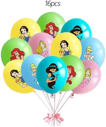 62PCS Disne Princess Party Supplies, Birthday Decorations Set Include Banner, Balloons, Backdrop, Cupcake Toppers, Tablecloth, Hanging Swirls for Kids Princess Theme Birthday Party - Image 5