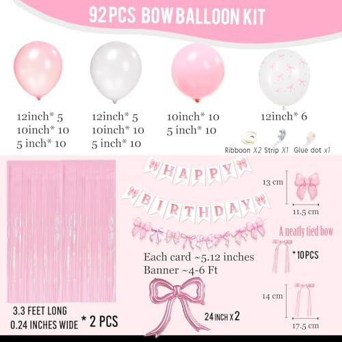 Pink Bow Balloon Party Decorations - Coquette Birthday Decorations - Image 6
